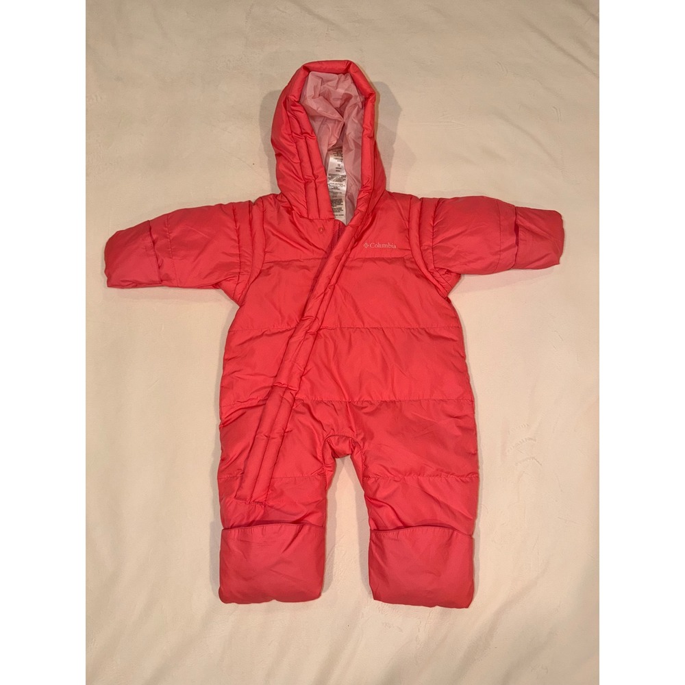 Columbia Snuggly Bunny Down Bunting Pink One Piece Snowsuit 12 Months (717)